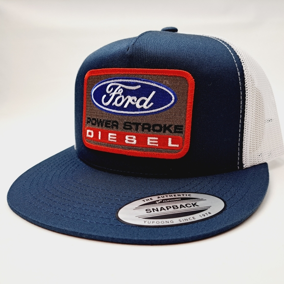 Ford Diesel Embroidered Patch Flat Bill Mesh Trucker Snapback cap hat - Picture 1 of 5